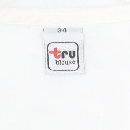 tru Women's White Cotton Blouse Size 6