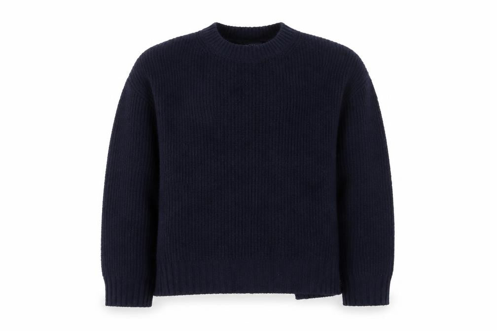 Front view of French Connection Women's Blue Wool Blend jumper