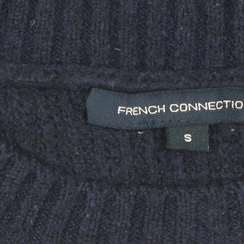 French Connection Women's Blue Wool Blend Pullover Jumper
