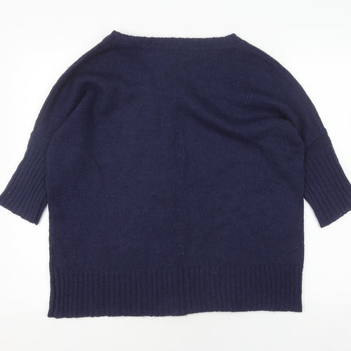 Gap Women's Blue Pullover Jumper, Size M, V-Neck Knit