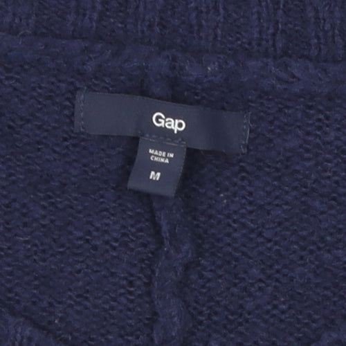 Gap Women's Blue Pullover Jumper, Size M, V-Neck Knit