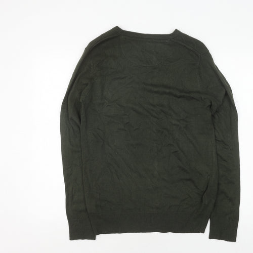 Brave Soul Men's Green Pullover XS Jumper Crew Neck Acrylic