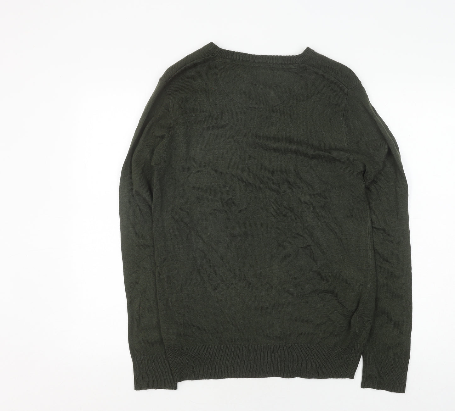 Brave Soul Men's Green Pullover XS Jumper Crew Neck Acrylic