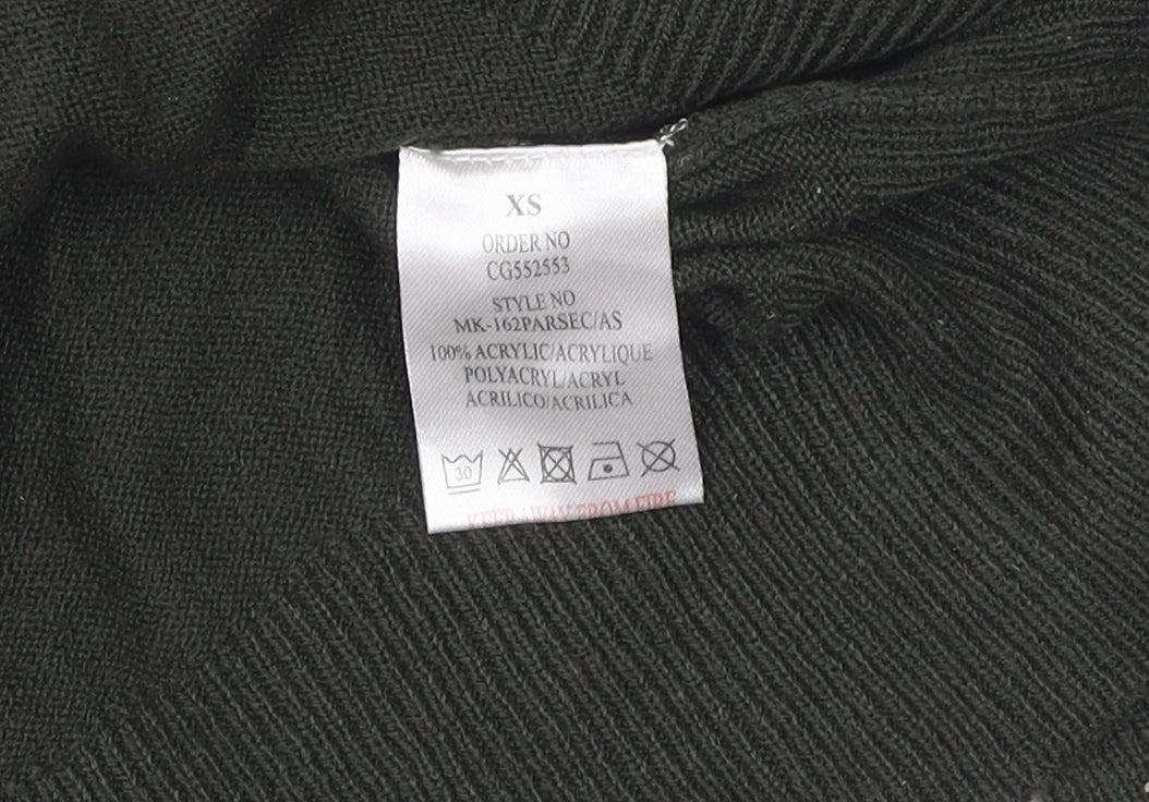 Brave Soul Men's Green Pullover XS Jumper Crew Neck Acrylic
