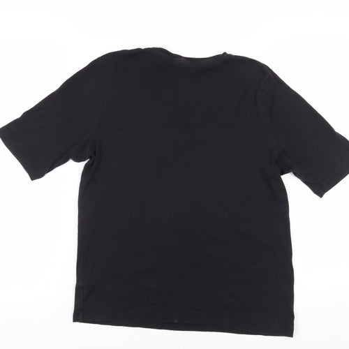 Cotton Traders Women's Black Basic T-Shirt - Size 14