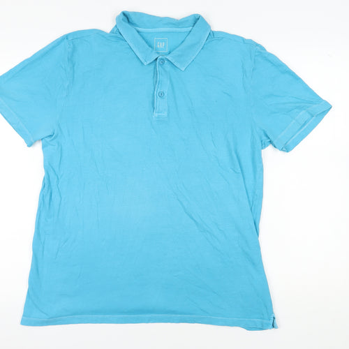 Gap Men's Blue Polo Shirt L Regular Short Sleeve