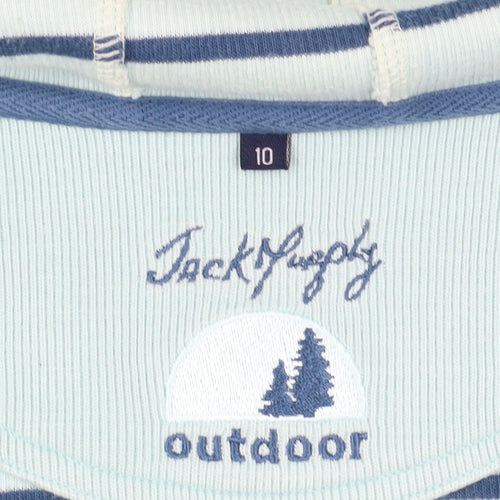 Jack Murphy Women's Blue Striped Full Zip Hoodie Size 10