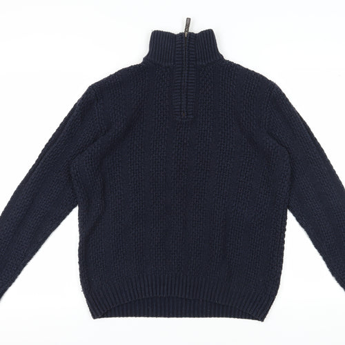 Maine New England Men's Blue High Neck 1/2 Zip Pullover S