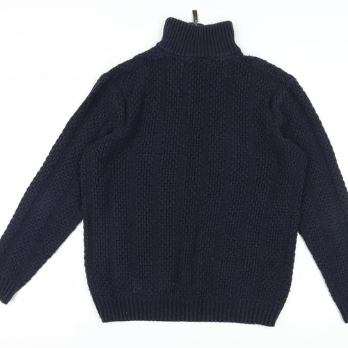 Maine New England Men's Blue High Neck 1/2 Zip Pullover S