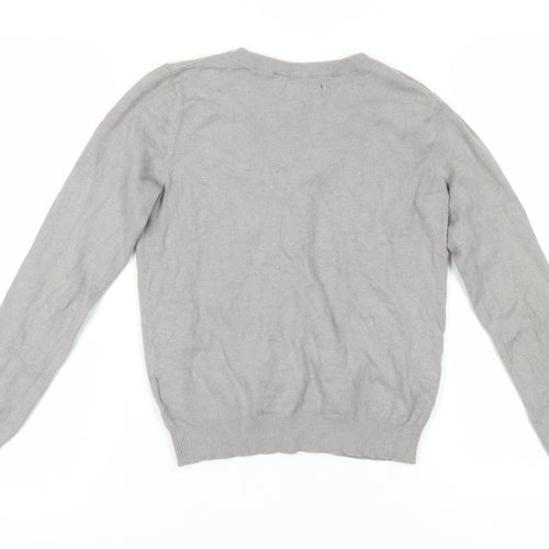 Brave Soul Women's Grey Cardigan, S, Round Neck, Knit