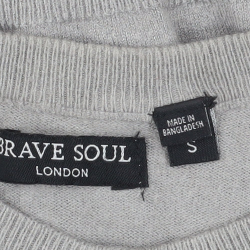Brave Soul Women's Grey Cardigan, S, Round Neck, Knit