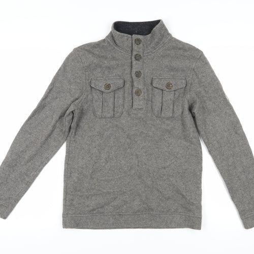 Merrell Men's Grey S Henley Jumper with Buttons