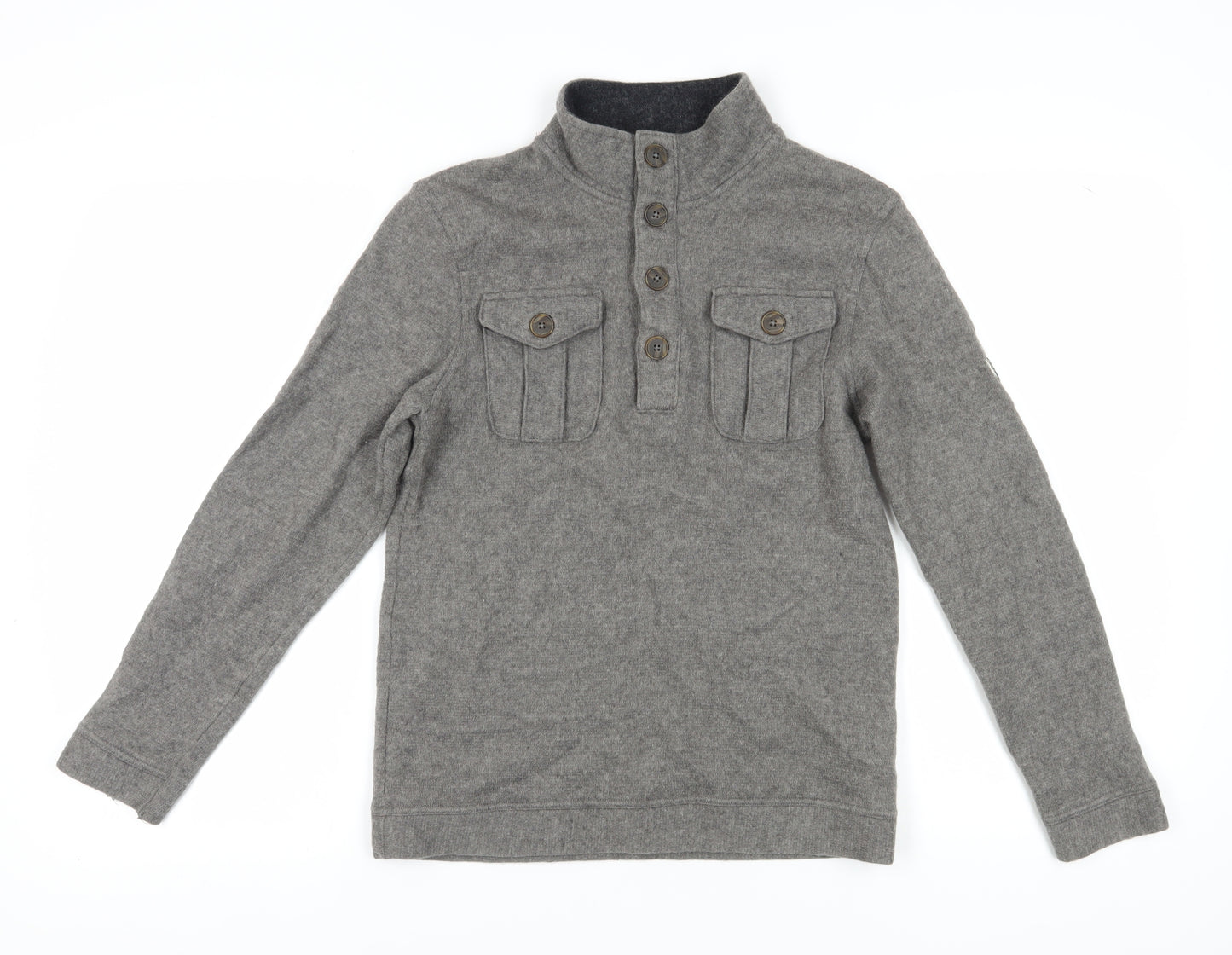 Merrell Men's Grey S Henley Jumper with Buttons