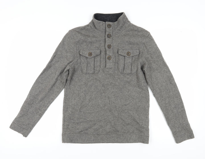 Merrell Men's Grey S Henley Jumper with Buttons