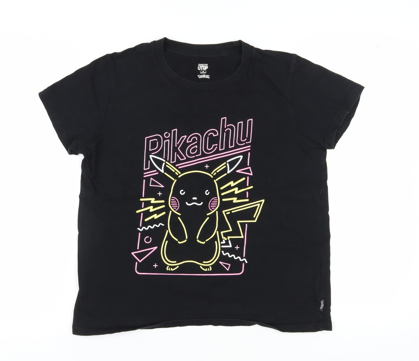 Uniqlo Black Pikachu Anime Crew Neck T-Shirt M