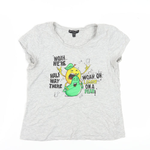 Brave Soul Women's Grey T-Shirt M Casual Fun Design