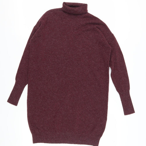 Vero Moda Women's Red Roll Neck Knit Dress