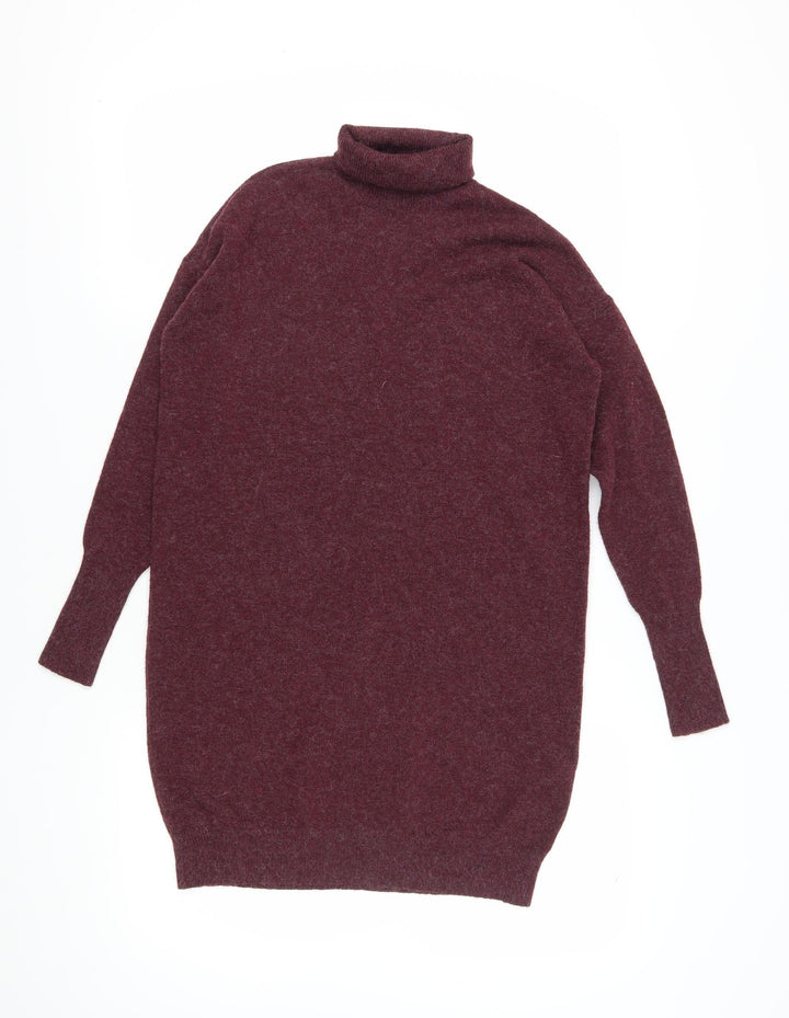 Vero Moda Women's Red Roll Neck Knit Dress