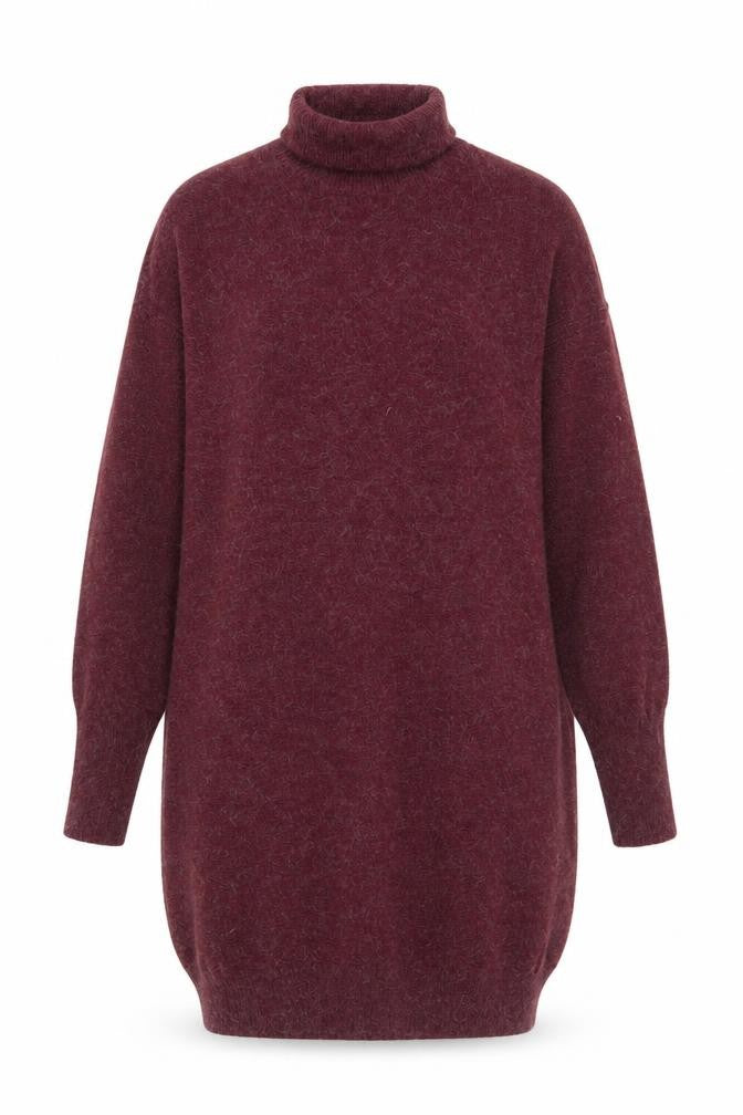 Front view of Vero Moda Women's Red Roll Neck Knit Dress