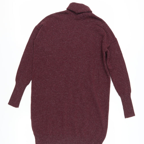 Vero Moda Women's Red Roll Neck Knit Dress