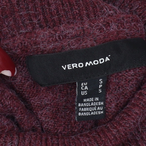 Vero Moda Women's Red Roll Neck Knit Dress