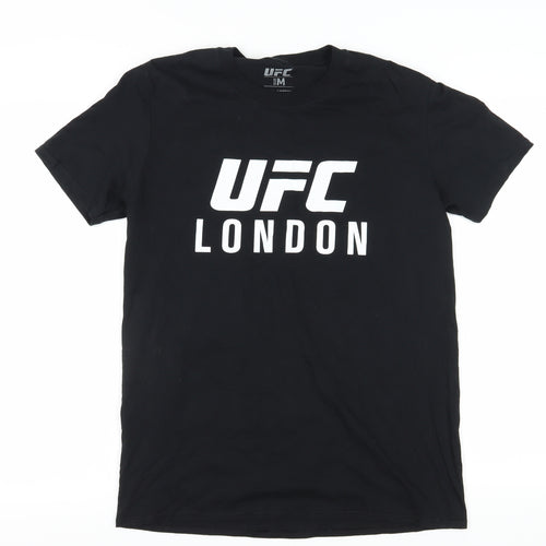 UFC Men's Black M London T-Shirt, Regular Fit, Cotton