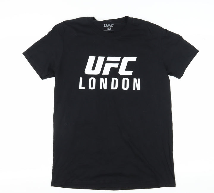 UFC Men's Black M London T-Shirt, Regular Fit, Cotton