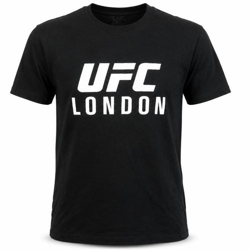 UFC Men's Black M London T-Shirt, Regular Fit, Cotton