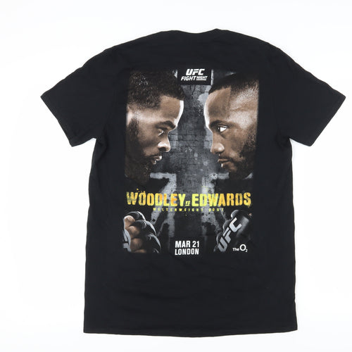 UFC Men's Black M London T-Shirt, Regular Fit, Cotton