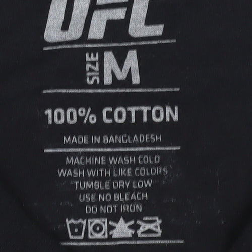 UFC Men's Black M London T-Shirt, Regular Fit, Cotton