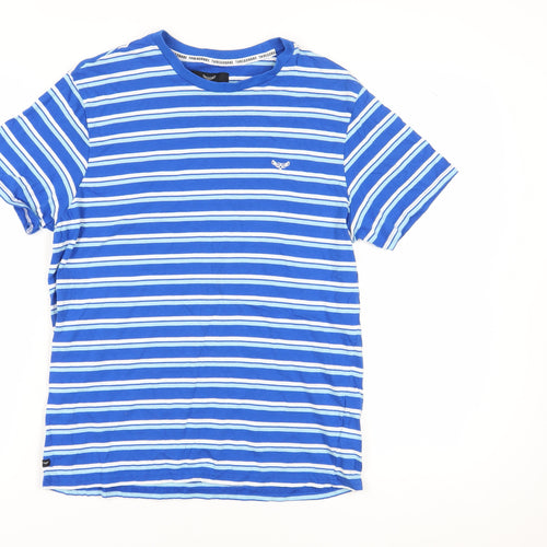 Threadbare Men's Blue Striped Crew Neck T-Shirt L