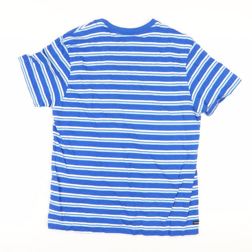 Threadbare Men's Blue Striped Crew Neck T-Shirt L