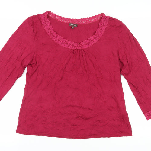Phase Eight Women's Red 3/4 Sleeve Blouse Size 18