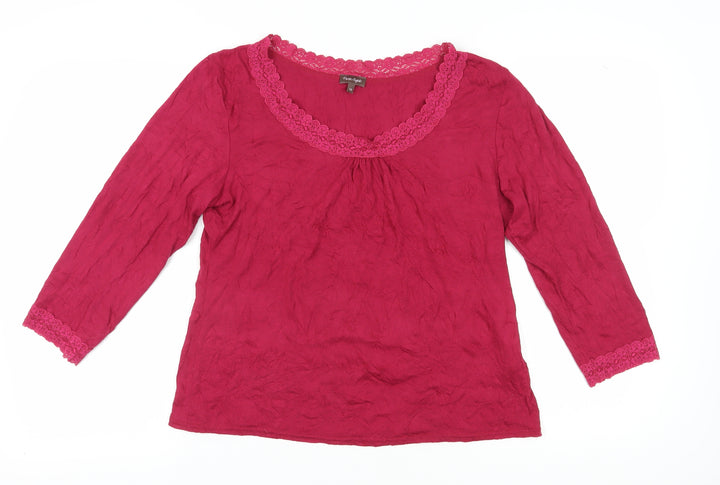 Phase Eight Women's Red 3/4 Sleeve Blouse Size 18