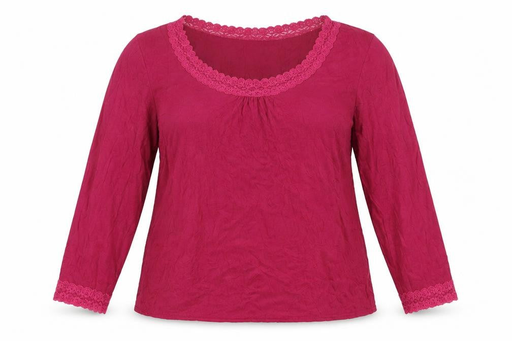Front view of Phase Eight Women's Red 3/4 Sleeve Blouse, size 18