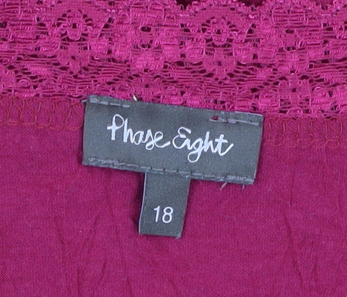 Phase Eight Women's Red 3/4 Sleeve Blouse Size 18