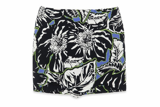 Front view of Neon Rose Women's Multicoloured Floral Mini Skirt