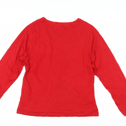 Disney Women's Red Christmas Long Sleeve T-Shirt