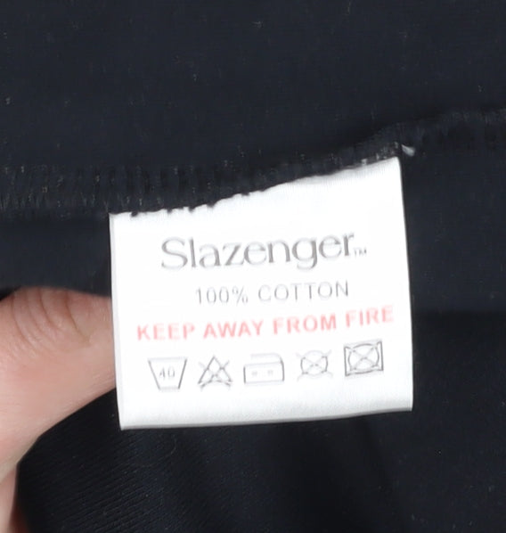 Slazenger Women's Black V-Neck T-Shirt, Size 18