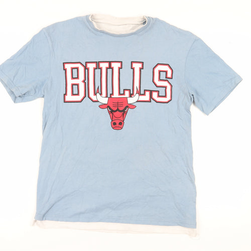 FSBN Men's Blue Chicago Bulls Graphic T-Shirt S
