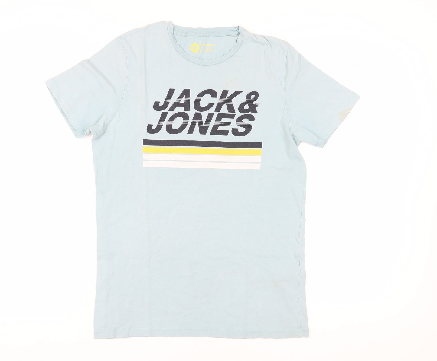 Jack & Jones Men's Blue Graphic T-Shirt Size L