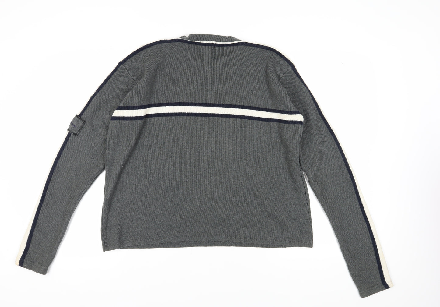 Ben Sherman Men's Grey Cotton Blend Pullover Jumper Size M