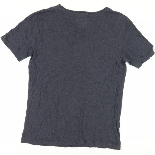 AllSaints Men's Grey V-Neck Short Sleeve T-Shirt L