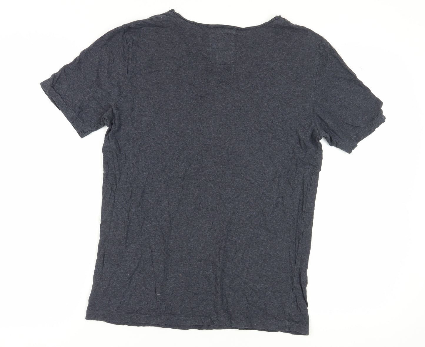 AllSaints Men's Grey V-Neck Short Sleeve T-Shirt L