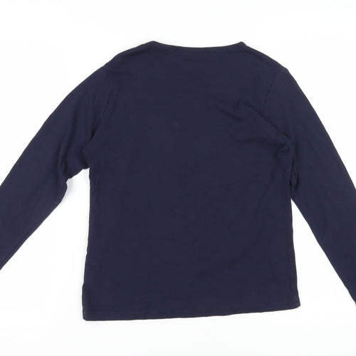 Isle Women's Blue Embroidered Long Sleeve T-Shirt S