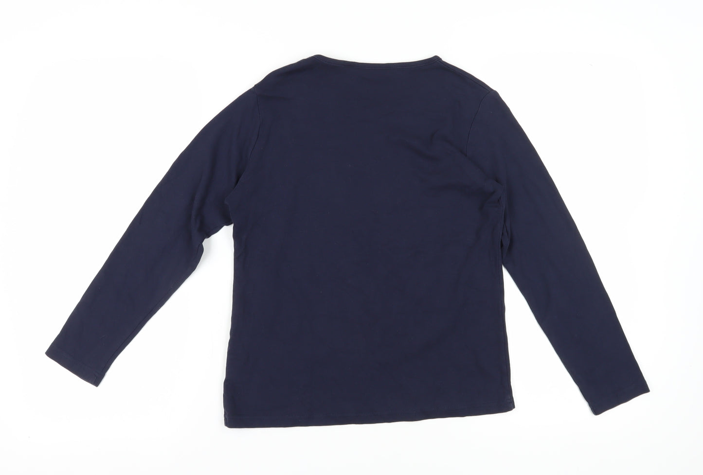 Isle Women's Blue Embroidered Long Sleeve T-Shirt S
