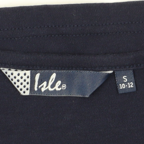 Isle Women's Blue Embroidered Long Sleeve T-Shirt S