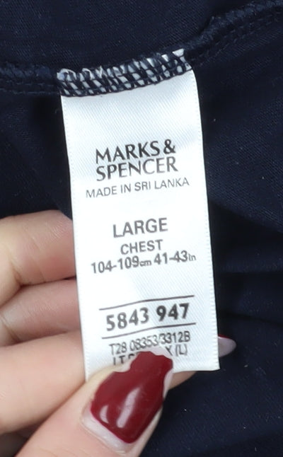 Marks and Spencer Black Crew Neck Men's T-Shirt L