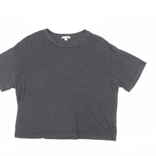 Gap Women's Grey Cotton T-Shirt S Casual Crew Neck