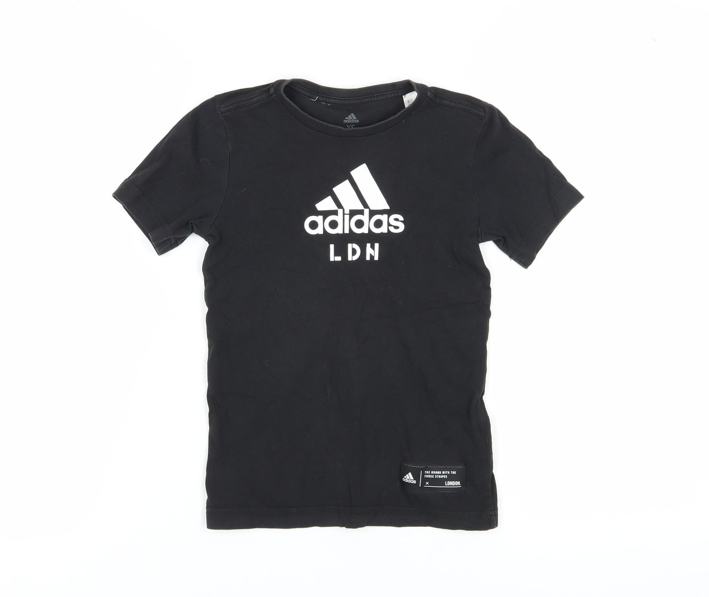 Adidas Unisex Kids Black XS Logo T-Shirt